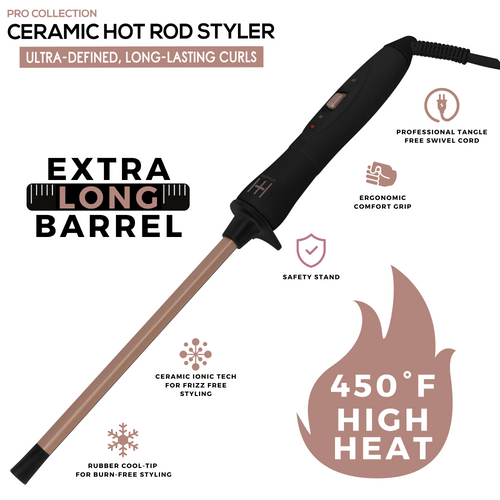 Hot & Hotter Ceramic Hot Rod Styler Wand 1/4 inch