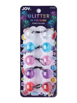 Joy Twin Beads Ponytailer 25mm 5ct Glitter Glow