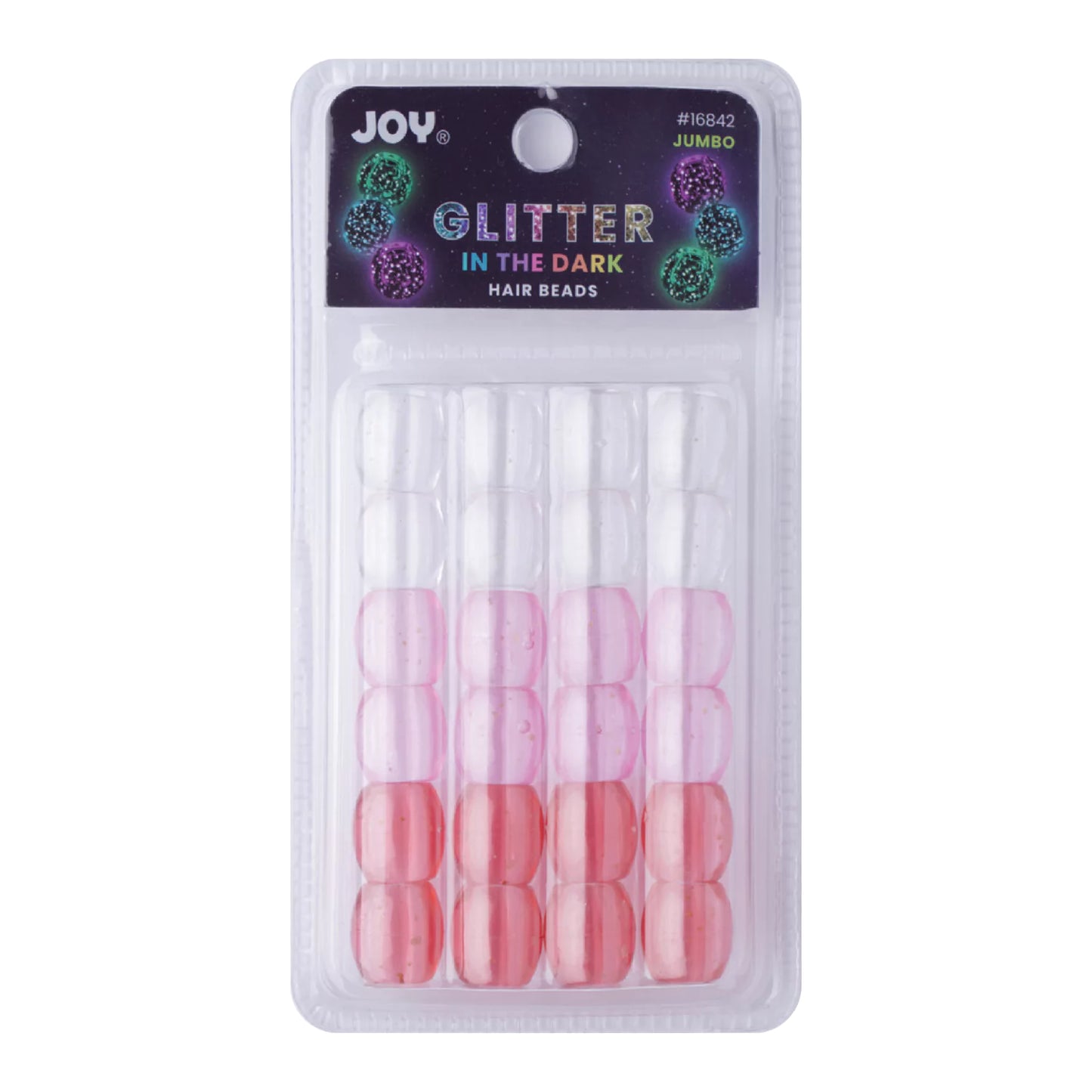 Joy Oval Beads Jumbo Glitter Glow Beads Joy Red & Pink