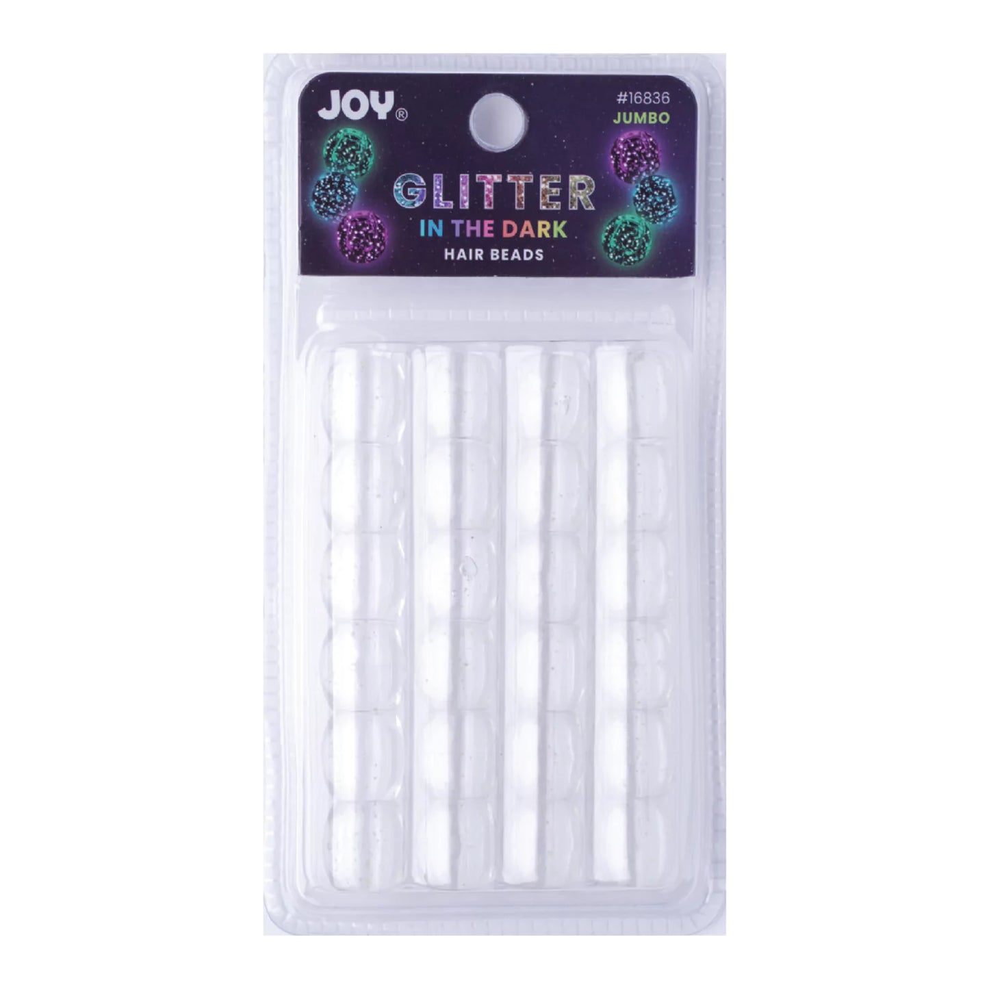 Joy Oval Beads Jumbo Glitter Glow Beads Joy Clear