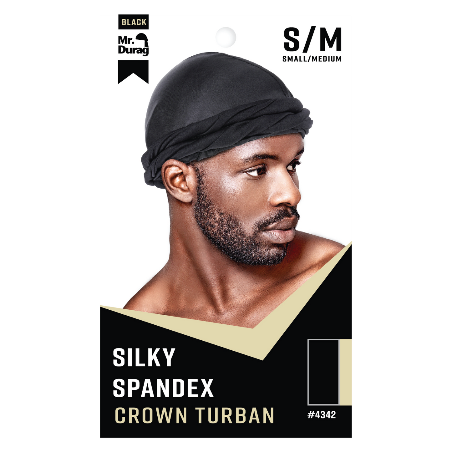 Mr. Durag Silky Spandex Crown Turban Turban Mr. Durag Small / Medium Black