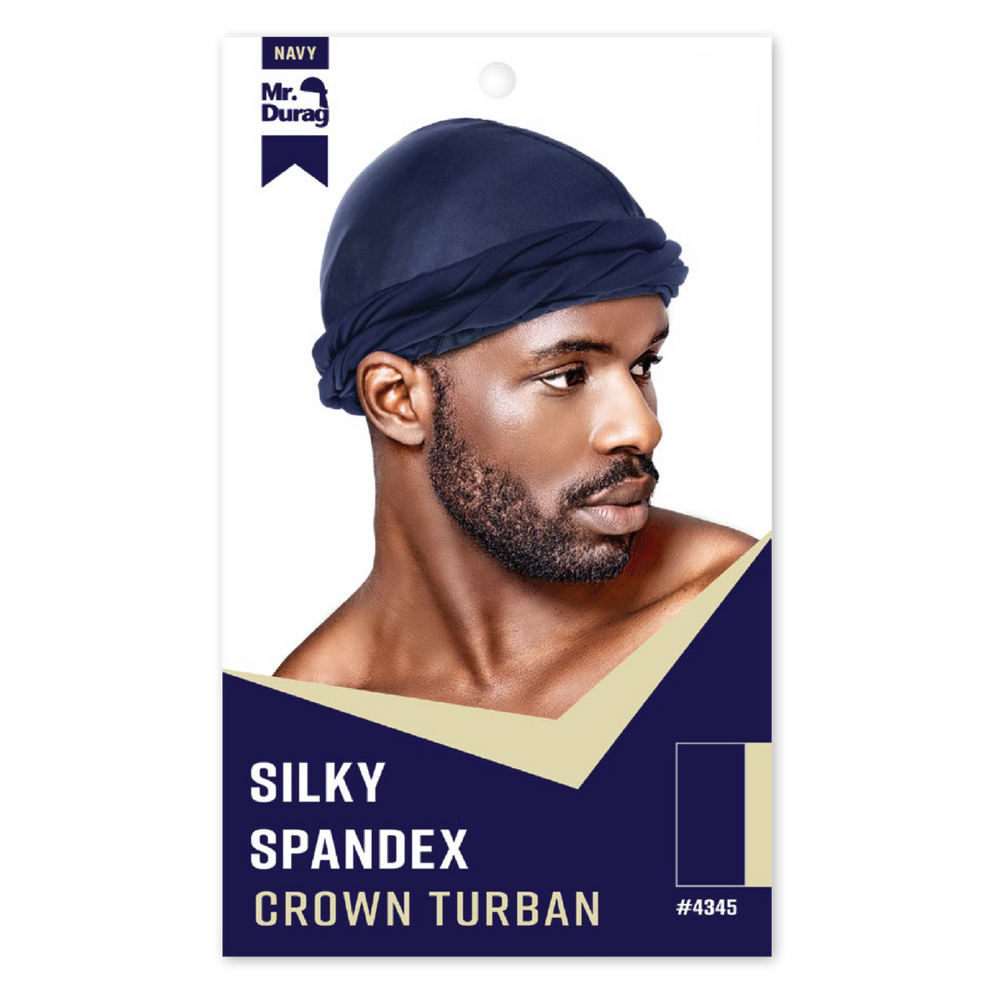 Mr. Durag Silky Spandex Crown Turban Turban Mr. Durag Small / Medium Navy 