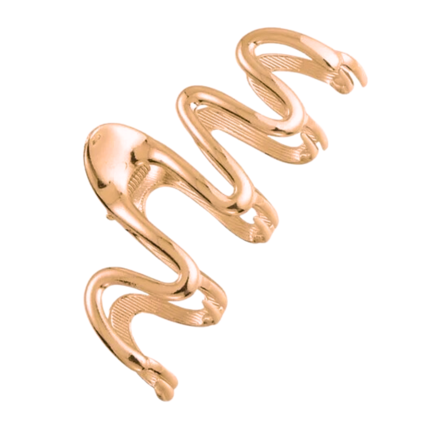 Annie Shiny Wave Jaw Clip 10cm rose gold wavy design hair clip with metallic finish for stylish hair styling.