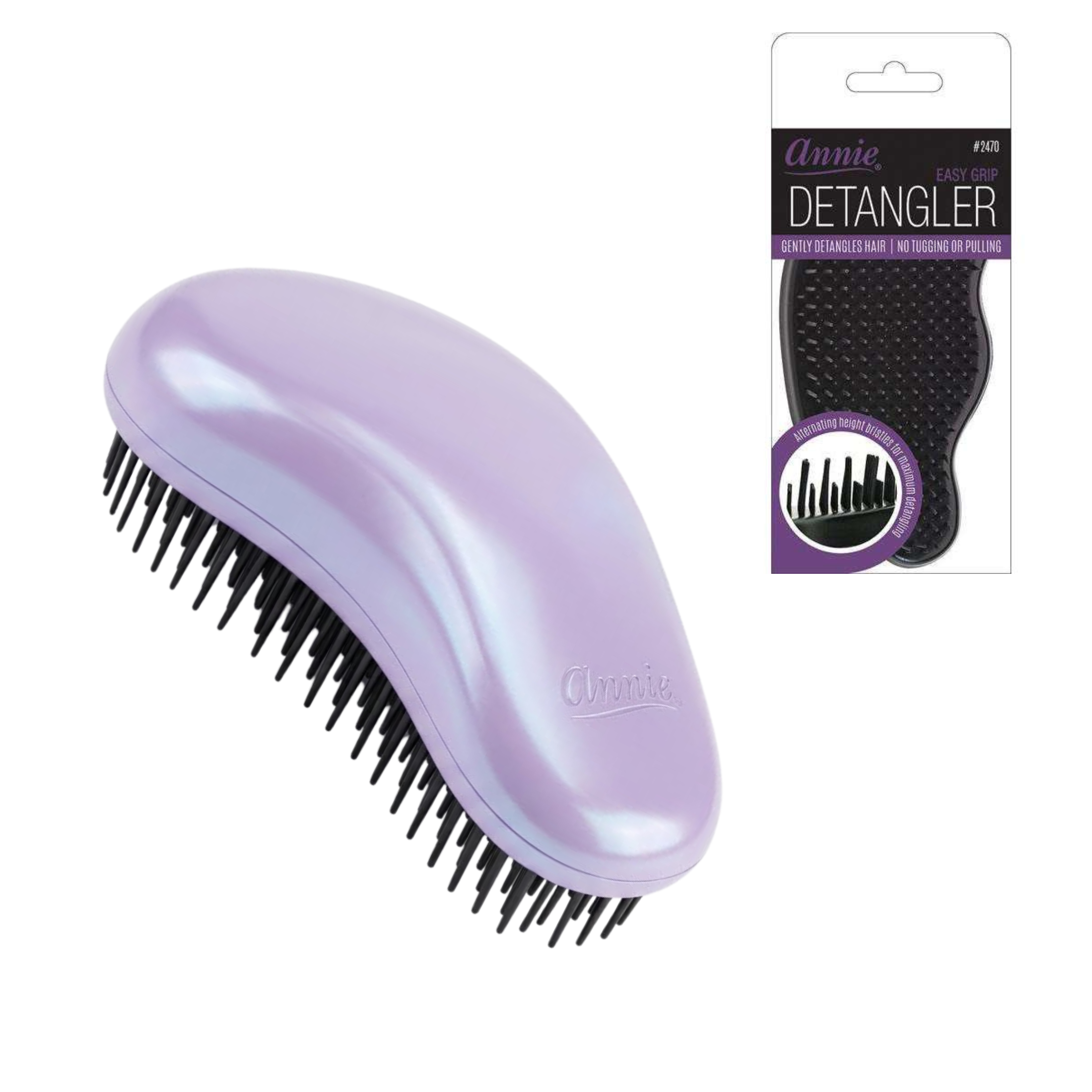 Annie EZ Grip Detangler Brush | Ergonomic, Purple – Annie
