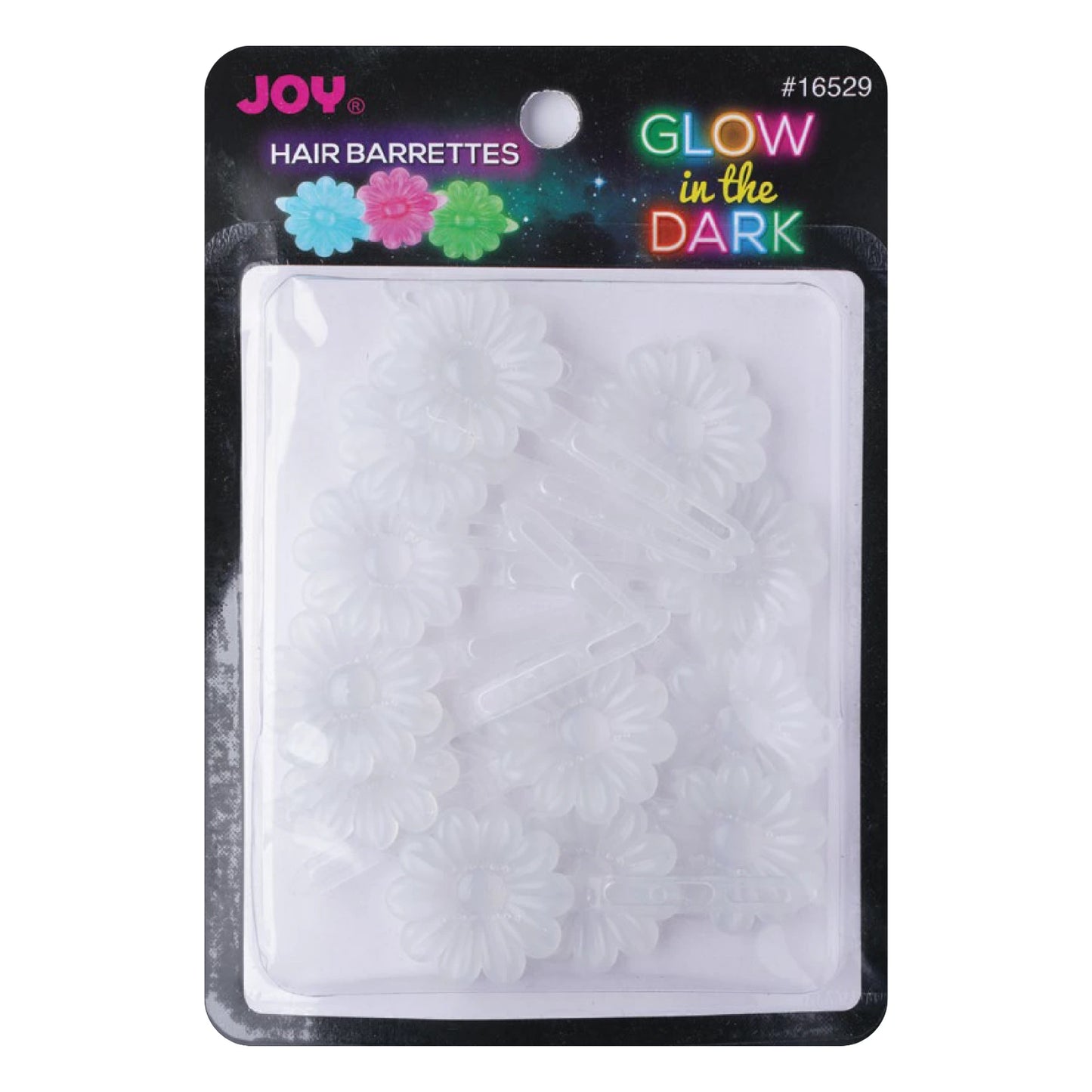 Joy Barrettes Glow-in-the-Dark White Daisy Hair Clips Joy