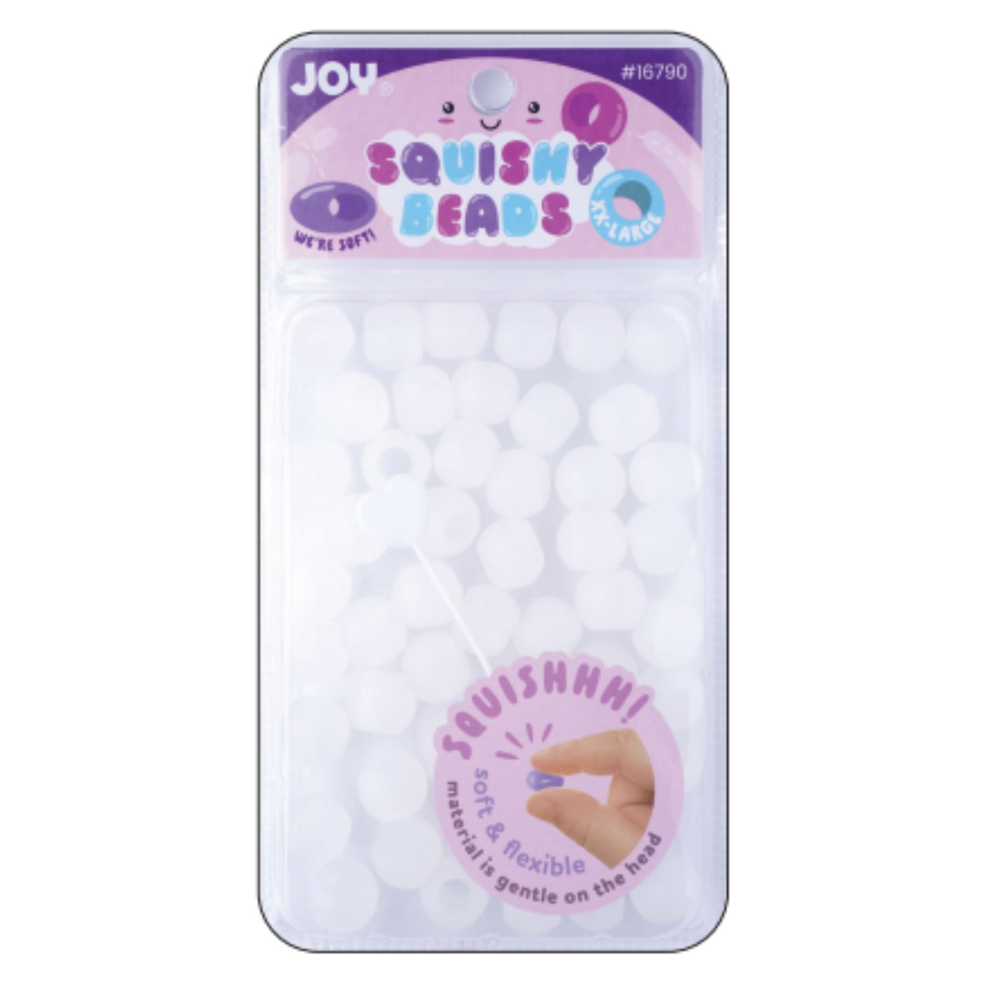 Joy Round Squishy Beads XXL size, clear soft and flexible beads in a large pack for stress relief and sensory play.