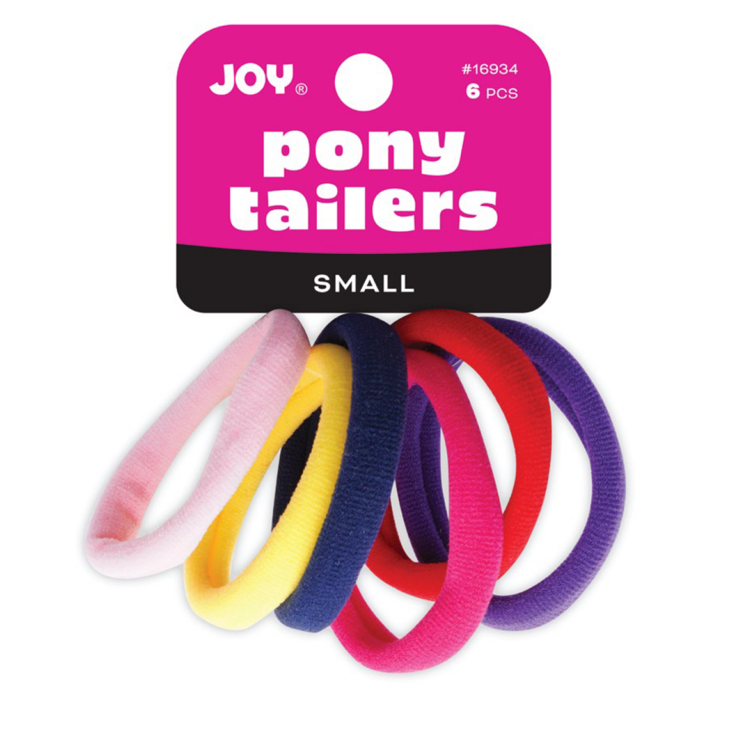 Joy Soft Ponytailers Small 6 Count gentle kids' hair ties in assorted colors, soft and durable for all hair types.