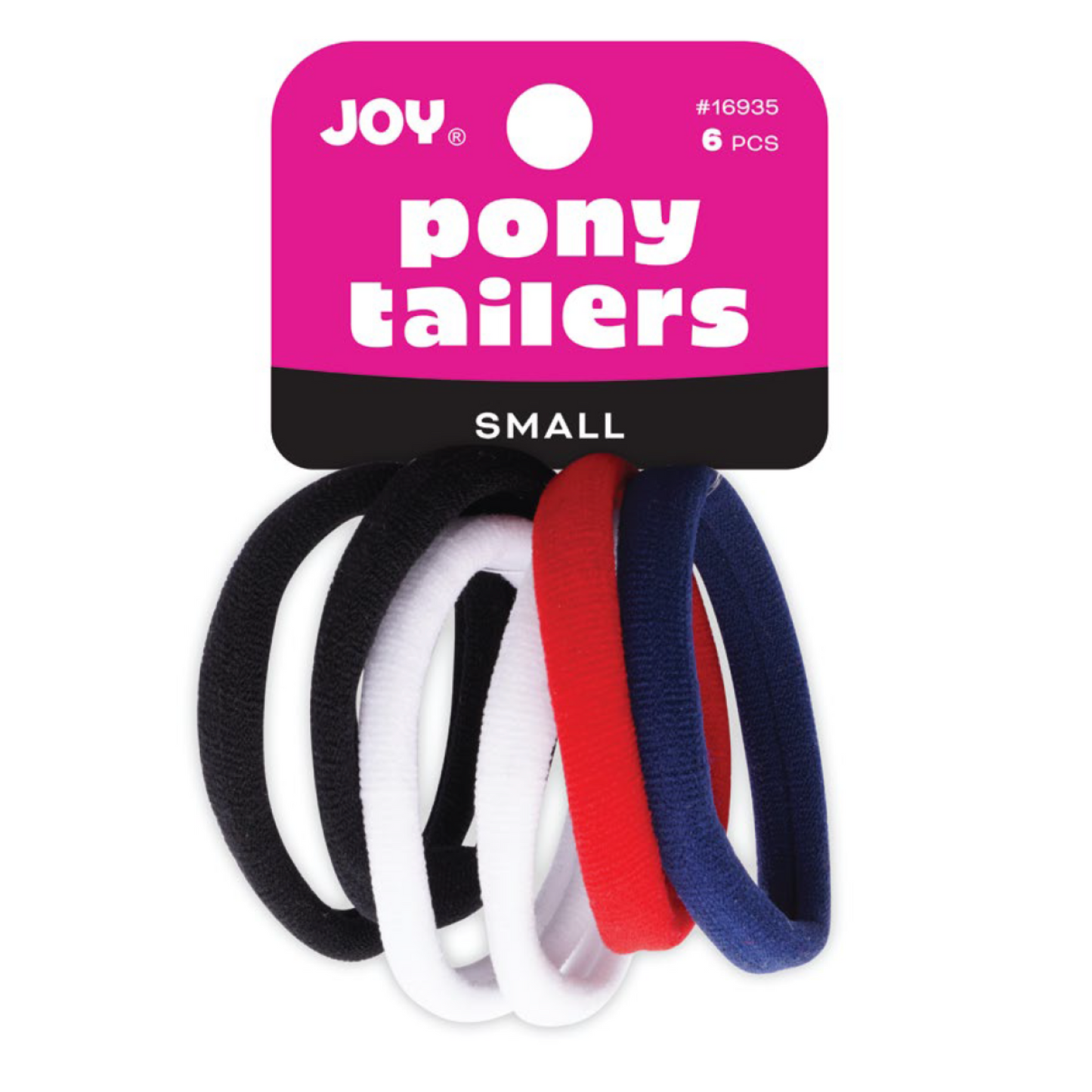 Joy Soft Ponytailers Small 6 Count Gentle Kids' Hair Ties in assorted colors, soft and durable hair accessories.