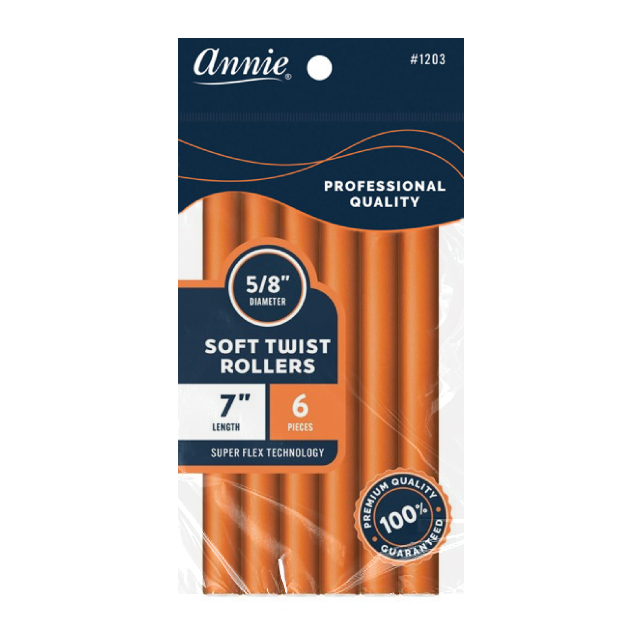 Annie Soft Twist Rollers 5/8 In, 6 Ct, Orange | Overnight Curls