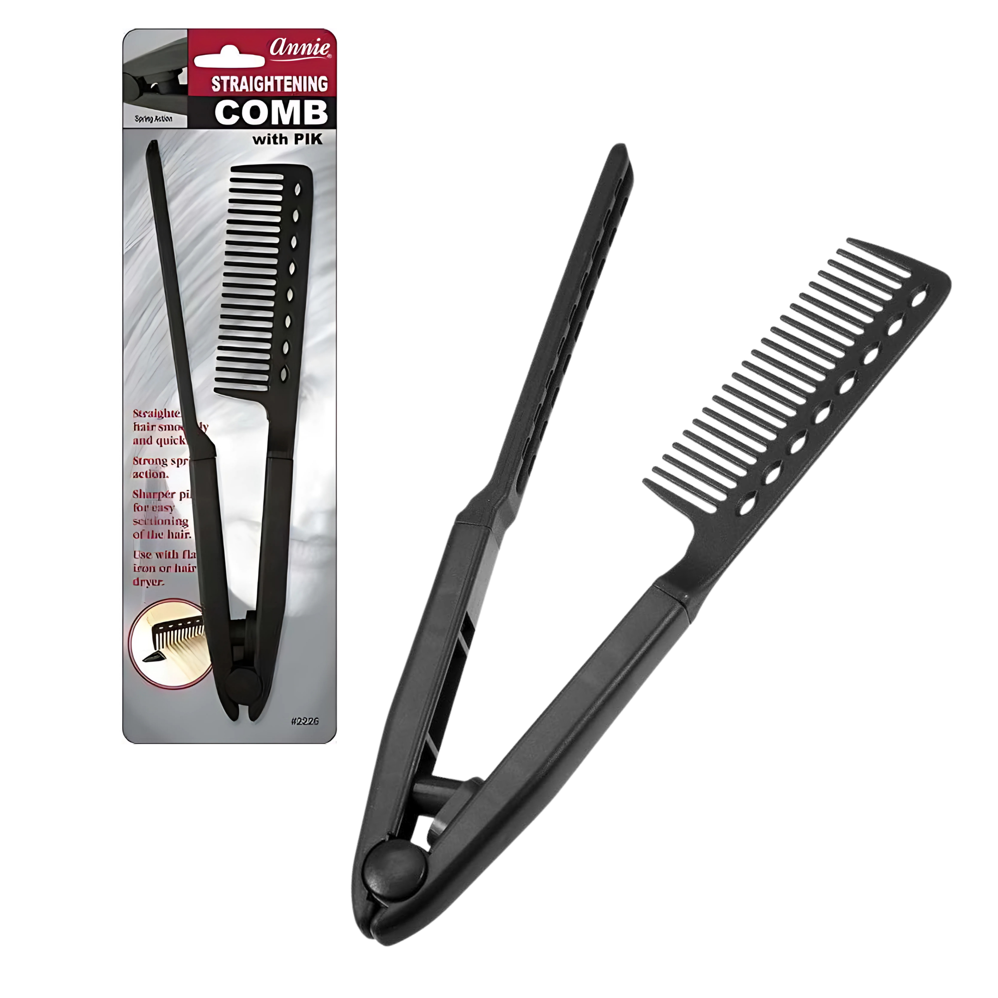 Annie Straightening Comb W/Pik Spring Action – Annie International