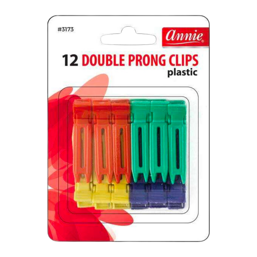 Annie Double Prong Clips 12Ct Asst Color Hair Clips Annie   