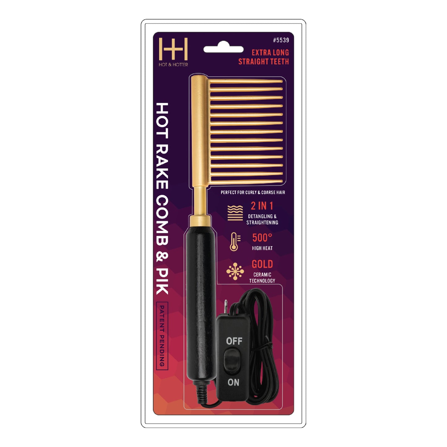 Hot & Hotter Ceramic Hot Rake Comb & Pik Straightening Comb Hot & Hotter