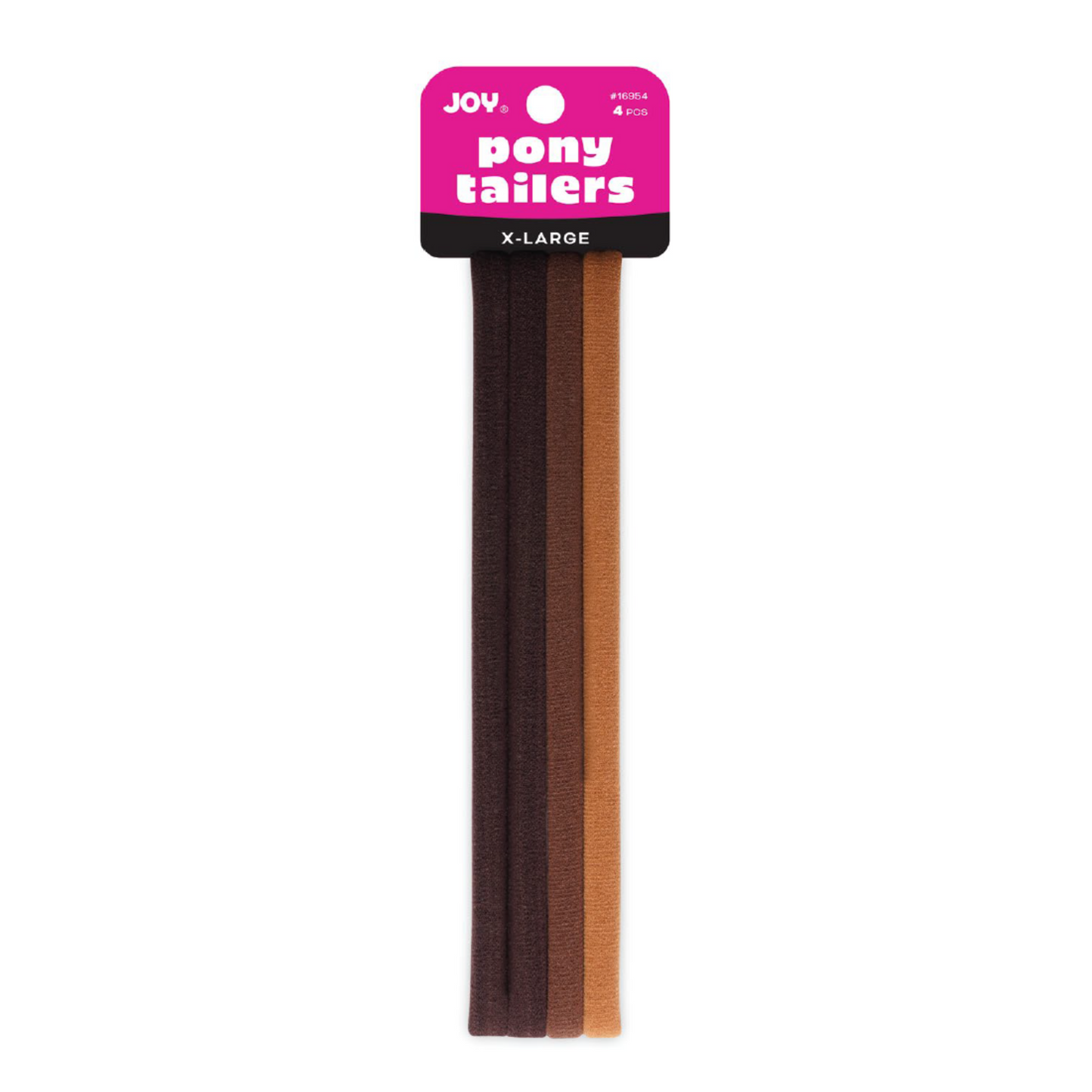 Joy Soft Ponytailers X-Large, 6 Count brown hair ties, gentle, stretchy, seamless, ideal for kids' all hair types.