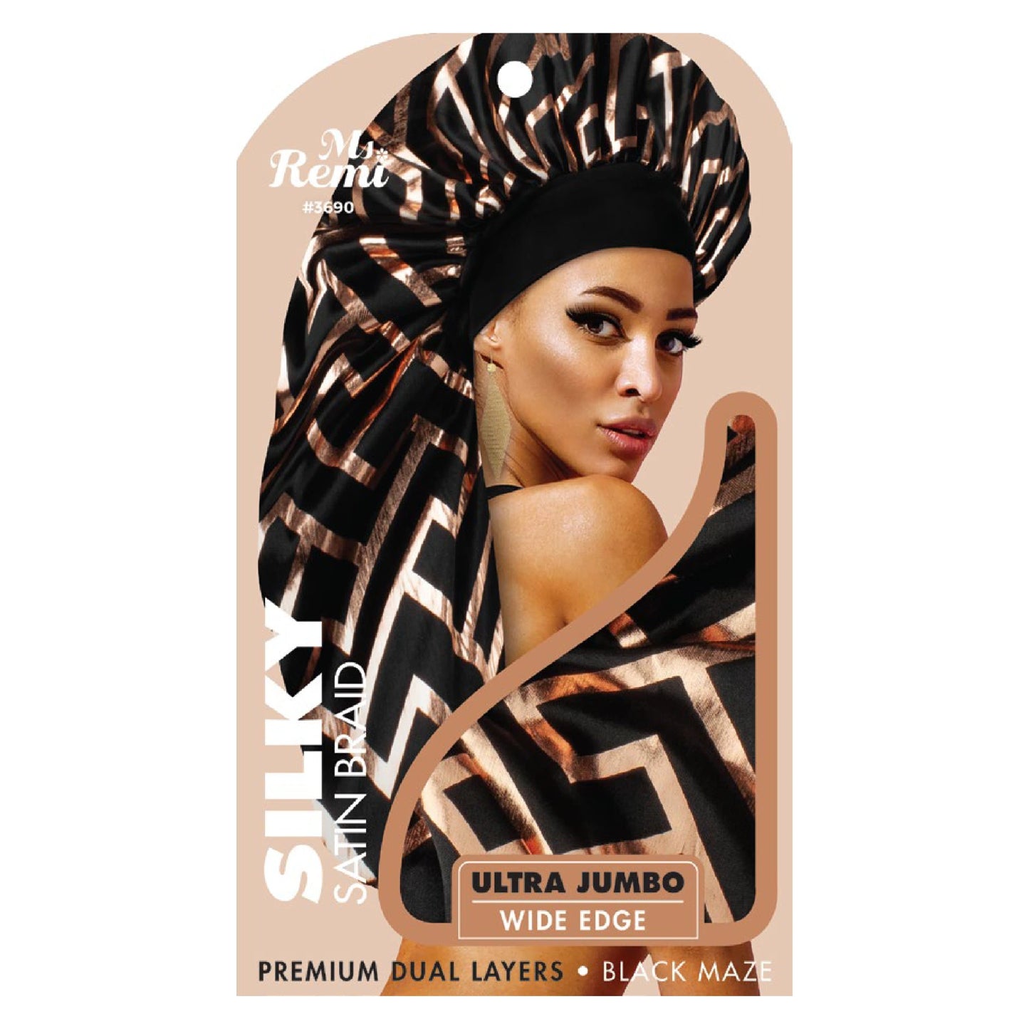 Ms. Remi Gilt Wide Edge Silky Braid Bonnet, Assorted Bonnet Ms. Remi Black Maze