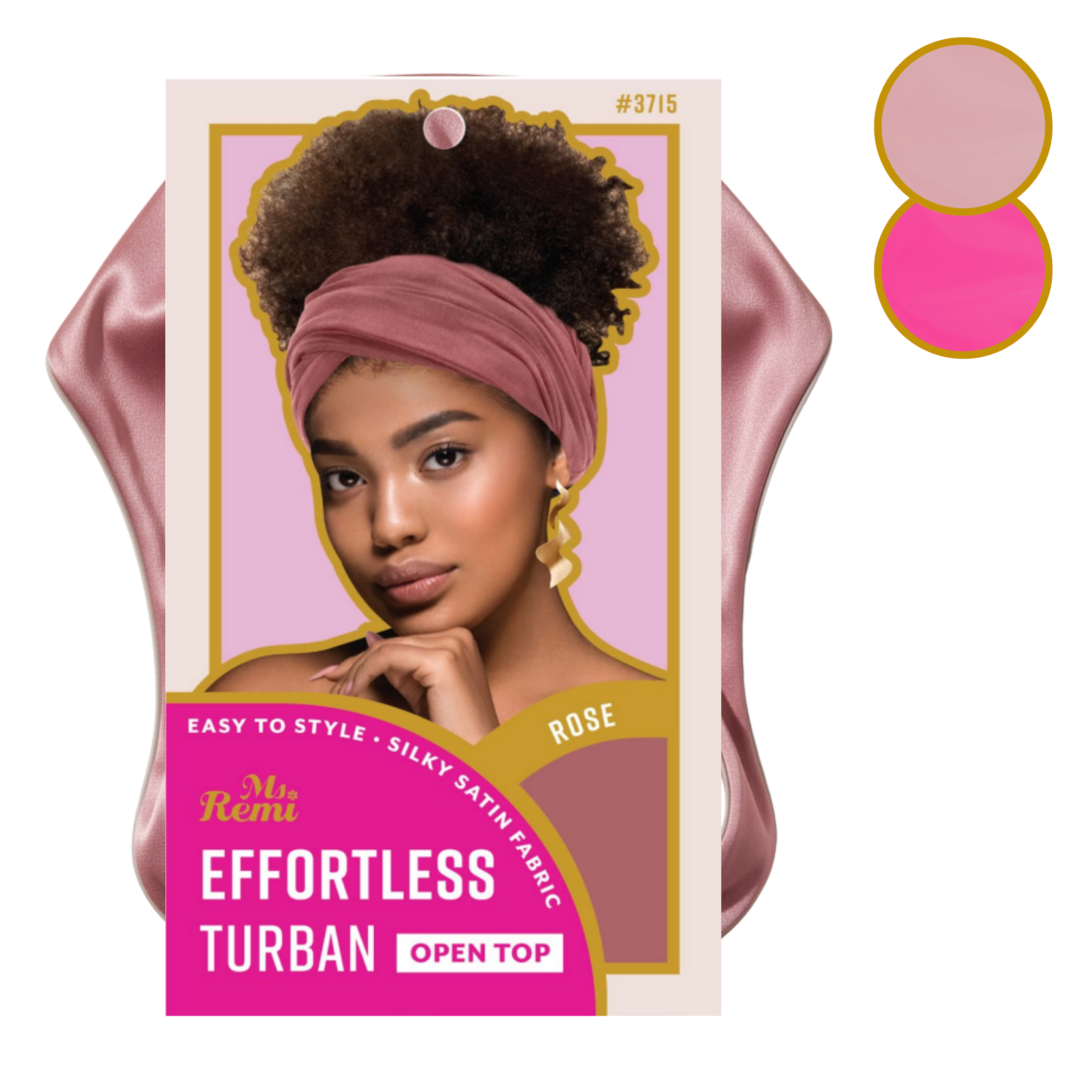 Effortless Turban Scarf Open Top, Rose & Pink | Annie