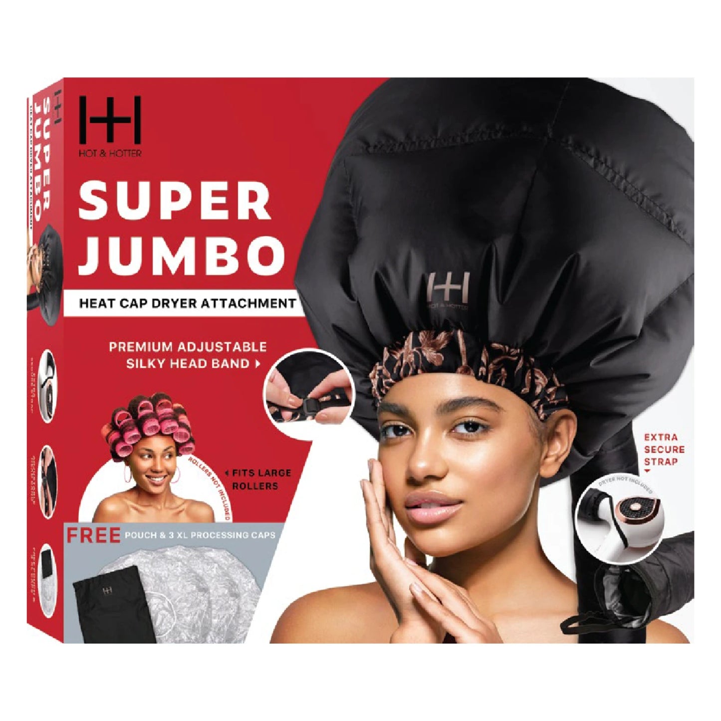 Hot & Hotter Super Jumbo Heat Cap Dryer Attachment Black Hair Dryer Hot & Hotter