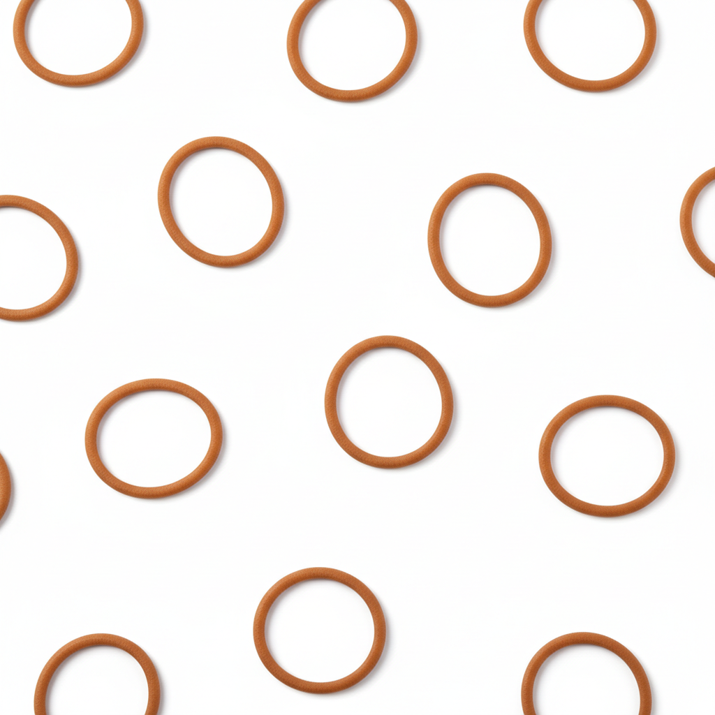 Annie Hair Rubber Bands Assorted Sizes, 300 Count, Brown displayed individually on a white background, showcasing durable, gentle elastics designed for secure, snag-free hold.