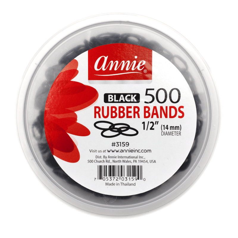 Annie Hair Rubber Bands 14mm, Black