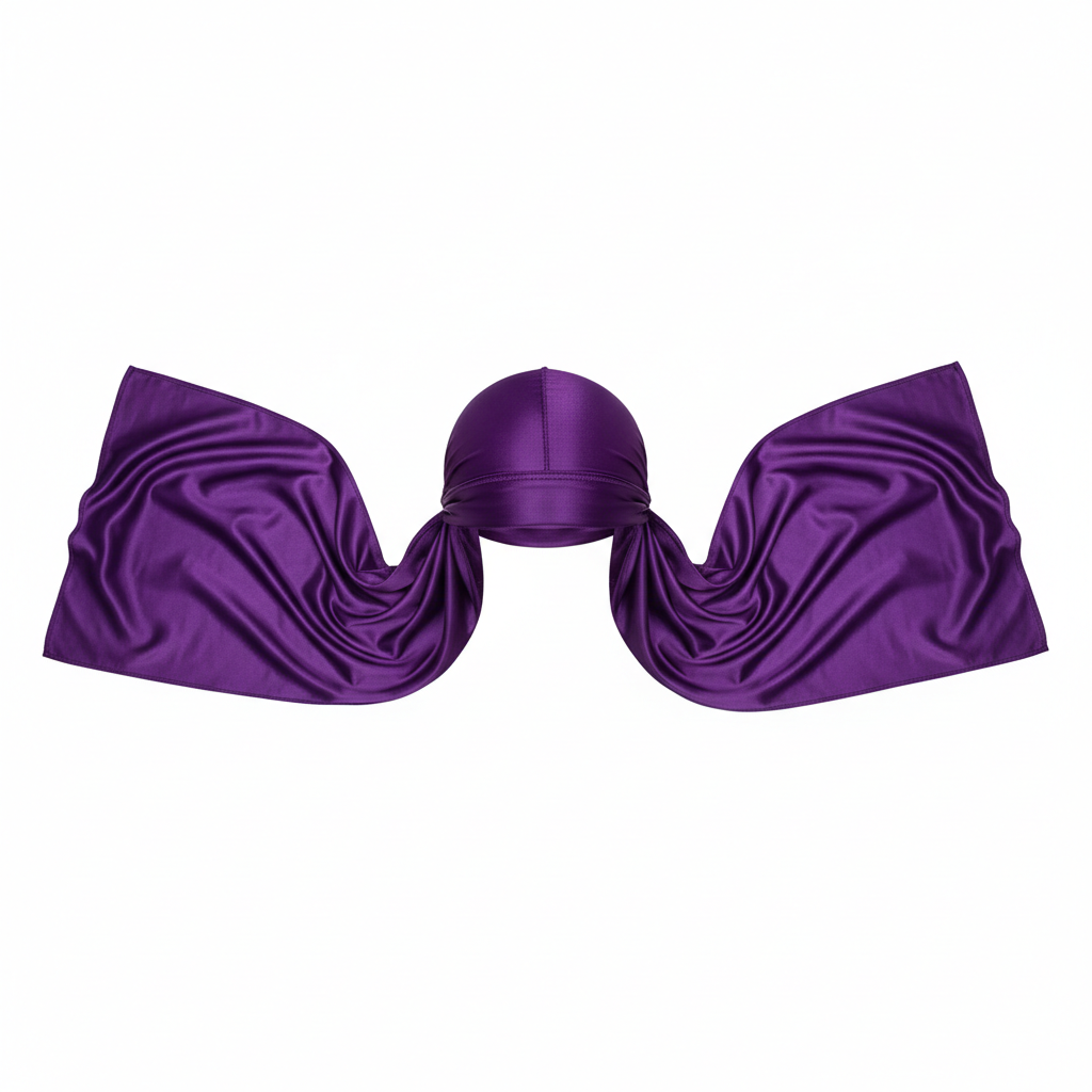 Mr. Durag Premium Silky Deluxe Durag, 1 Count, Purple