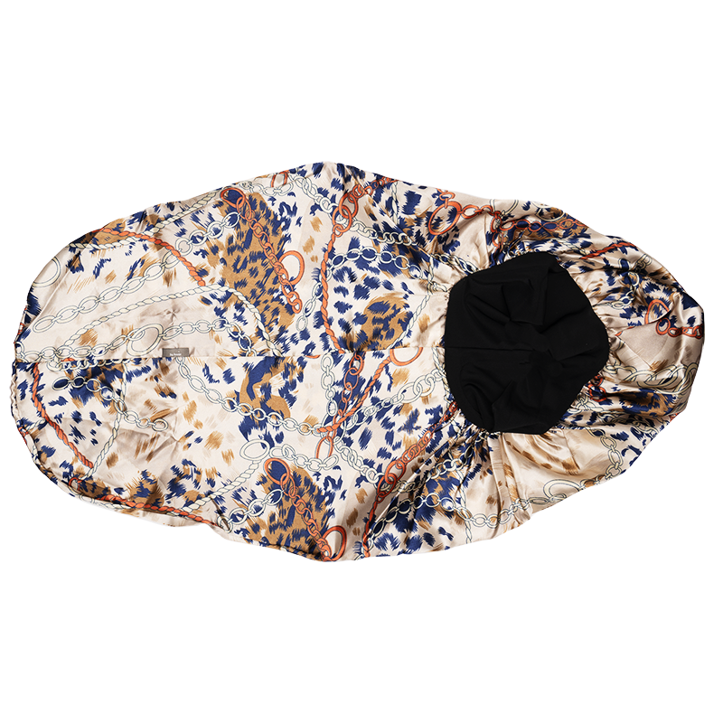 Ms. Remi Deco Silky Wide Edge Braid Bonnet Ultra Jumbo Leopard Chain Pattern Bonnets Ms. Remi