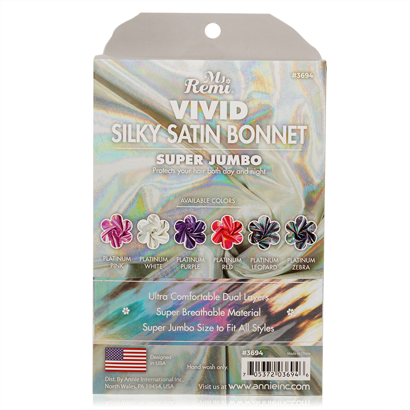 Ms. Remi Silky Satin Vivid Bonnet X-Jumbo Platinum, Assorted Bonnets Ms. Remi