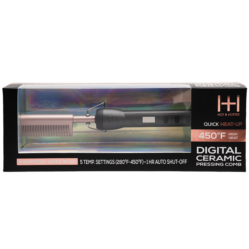 Hot & Hotter Digital Ceramic Pressing Hot Comb Straightening Comb Hot & Hotter