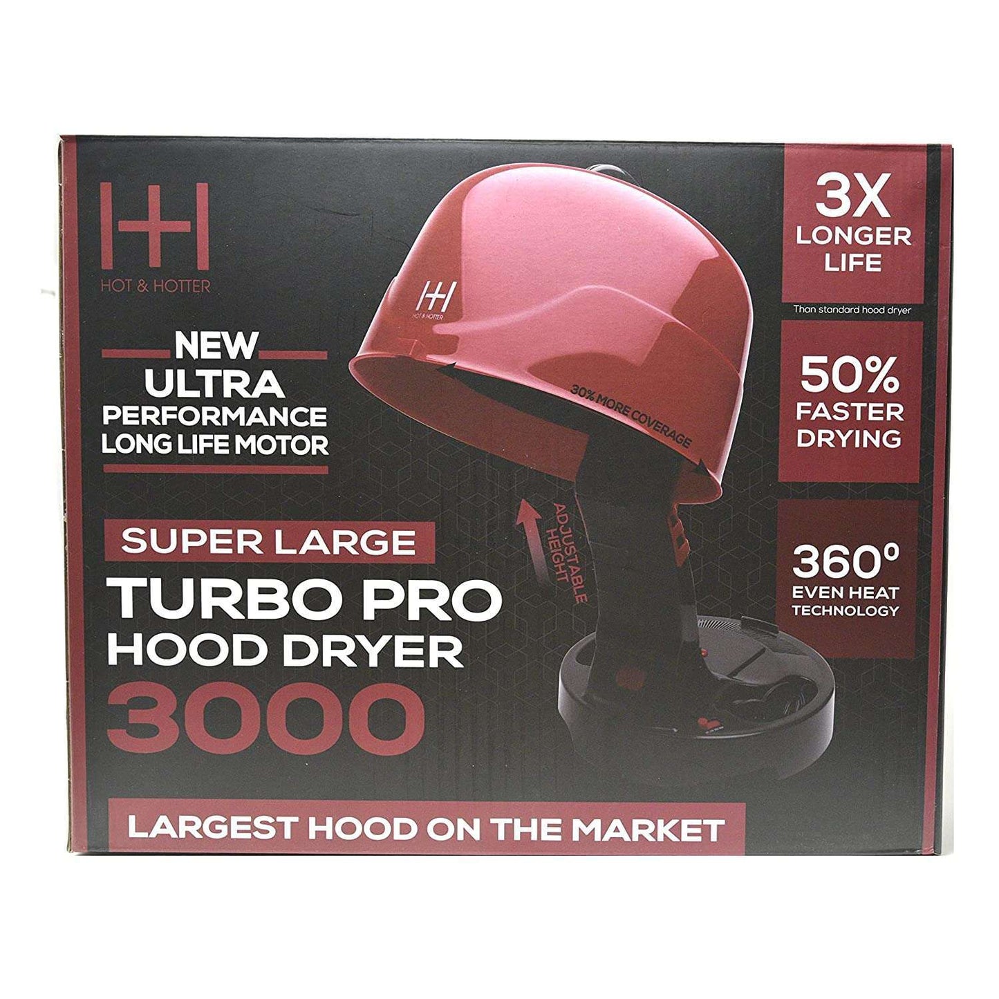 Hot & Hotter Super Large Turbo Pro Hood Dryer 3000 Salon Dryer Hot & Hotter
