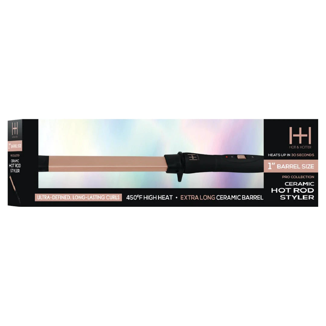 Hot & Hotter Ceramic Hot Rod Styler Wand 1 inch Curling Iron Hot & Hotter