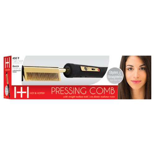 Hot & Hotter Electric Pressing Comb Medium Straight Teeth