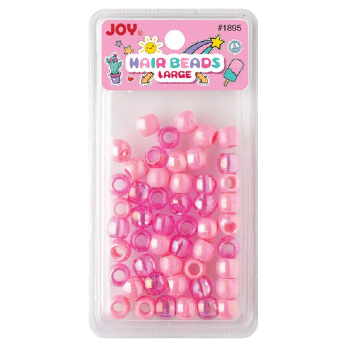 Joy Large Hair Beads 50Ct Pink Pearl Annie International