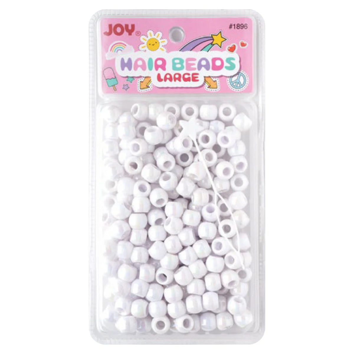 Joy Large Hair Beads 240Ct White Annie International