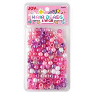 
                  
                    Load image into Gallery viewer, Joy Large Hair Beads 240Ct Asst Purple &amp;amp; Pink Beads Joy   
                  
                