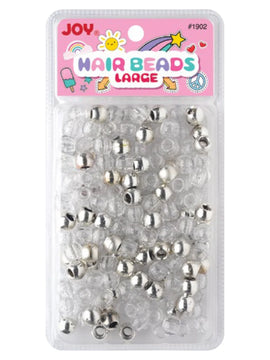 Joy Large Hair Beads 240Ct Silver Metallic & Glitter