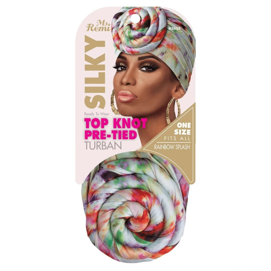 Ms. Remi Silky Top Knot Pre-Tied Turban Assorted Colors Turbans Ms. Remi   
