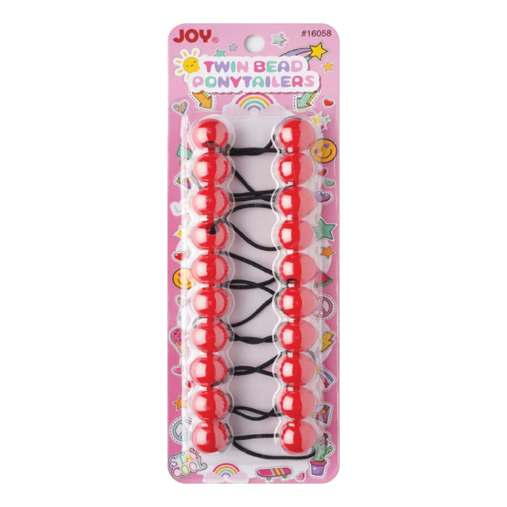 Joy Twin Beads Ponytailers 10Ct Red Ponytailers Joy   