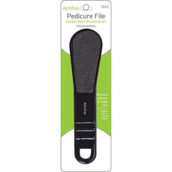 Almine Angled Pedicure File Asst Color for softening skin and removing corns, callouses, and hard skin, washable and reusable.