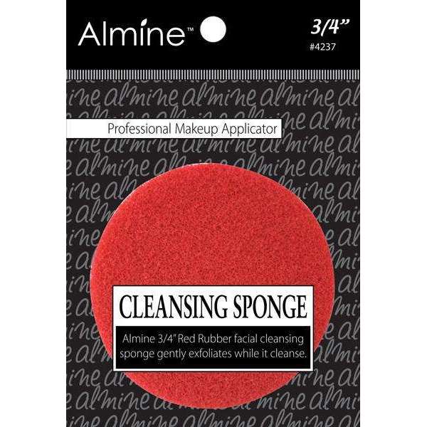 Almine Cleansing Sponge 3/4In red rubber professional makeup applicator gently exfoliates and cleanses skin.