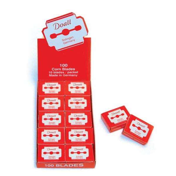 Almine Corn Cutter Blades 10 packets of 10 stainless steel blades made in Germany in red boxes