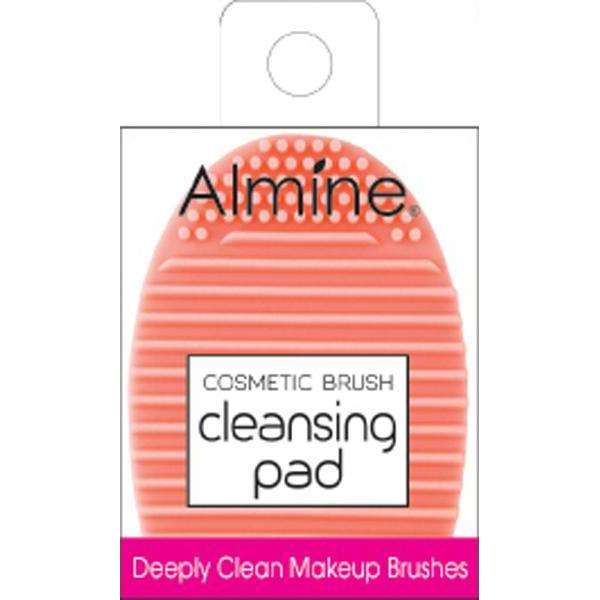 Almine Cosmetic Brush Cleansing Pad pale pink silicone tool for deep cleaning makeup brushes gently and effectively.