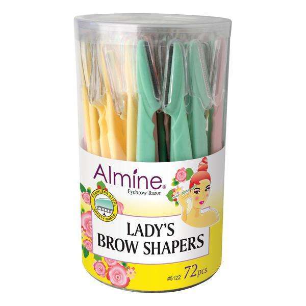 Annie International:Almine Eyebrow Razor Display, 72 Count Bulk Browshapers, Assorted Color