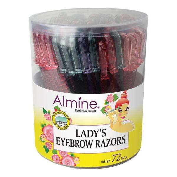 Almine Lady'S Eyebrow Razor 72Ct Asst Color