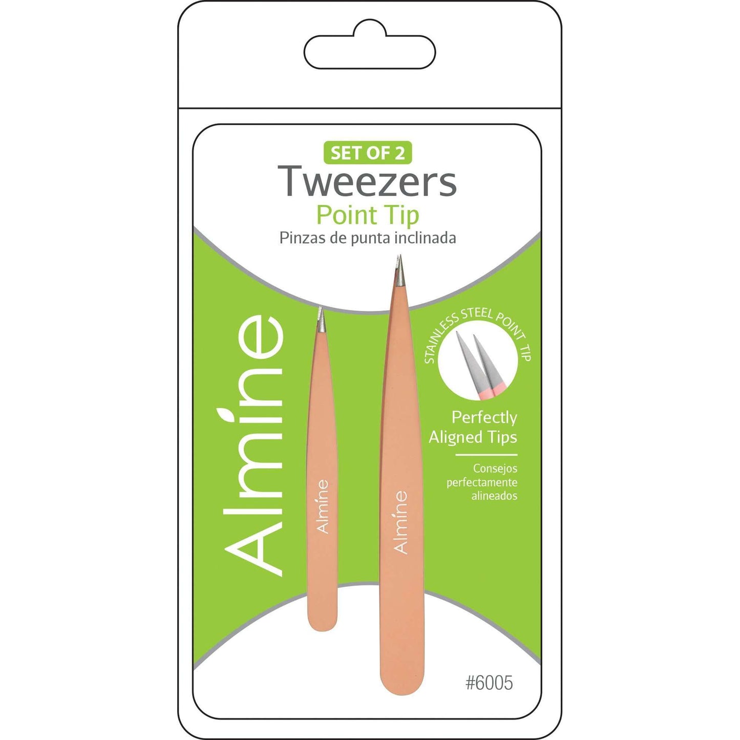 Almine Point Tip Tweezers With Rubber Coating 2pc Tweezers Almine