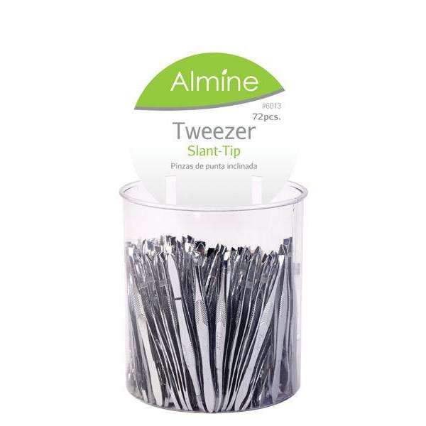 Almine Slant Tip Tweezer 72Ct Tweezers Almine