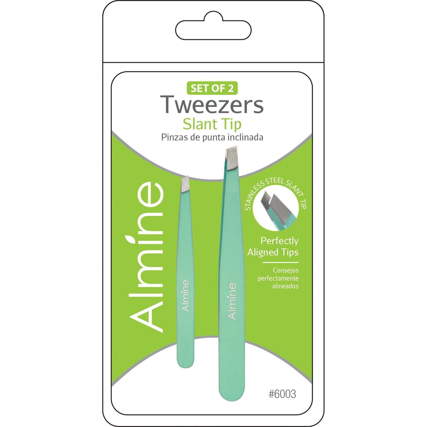 Almine Slant Tip Tweezers with Rubber Coating 2pc Tweezers Almine