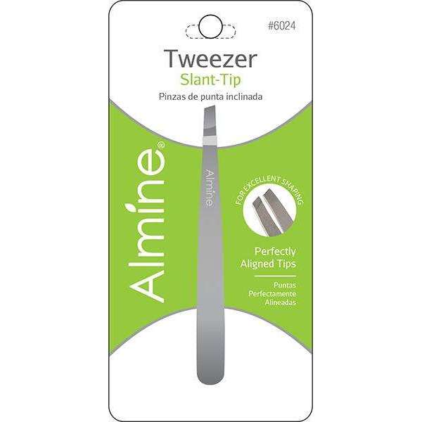 Almine Tweezers Slant Tip Satin Finish Tweezers Almine