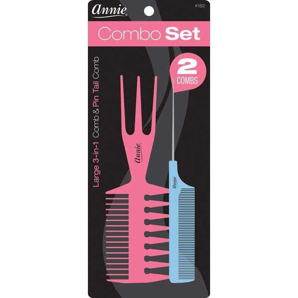Annie International:Annie Comb Set Large 3 in 1 Comb & Pin Tail Comb