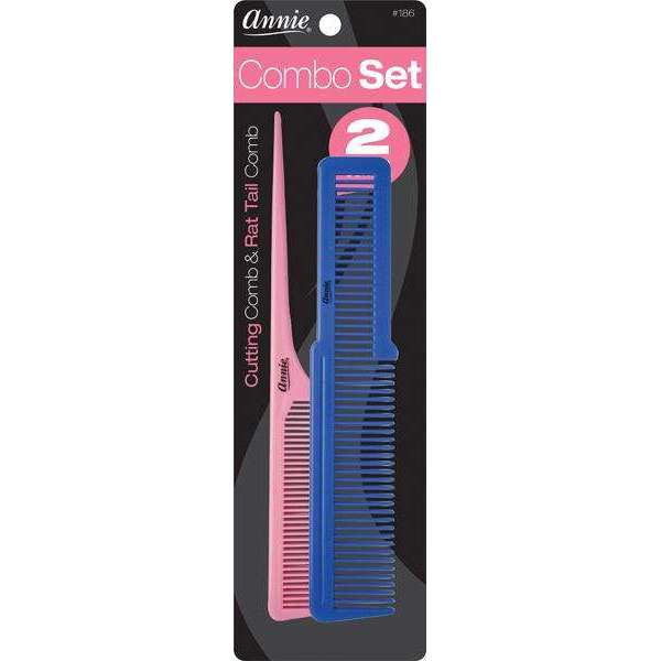 Annie International:Annie Comb Set Cutting Comb & Rat Tail Comb