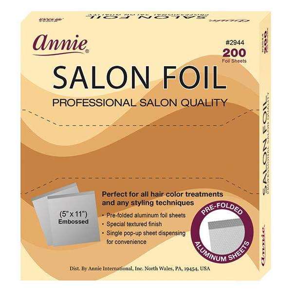 Annie International:Annie Aluminum Salon Foil with 200 Pop-Up Sheet, Professional Metal Strips, Silver