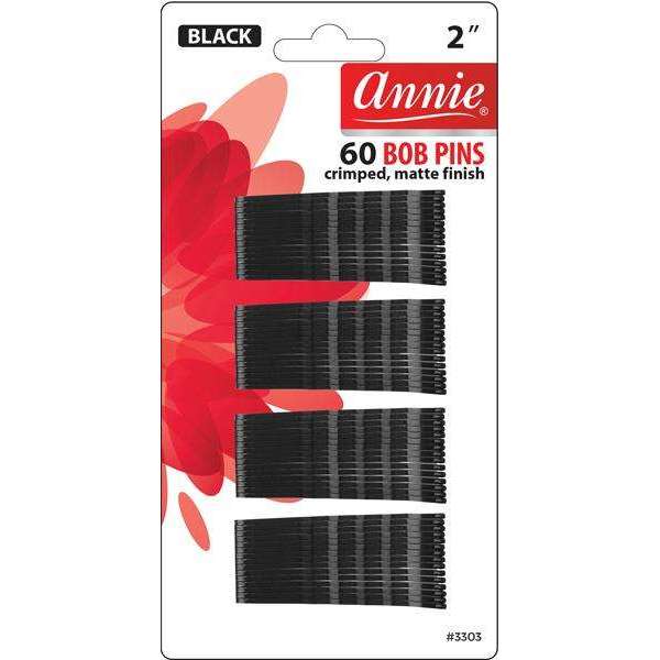 Annie International:Annie Bob Pins 2" 60Ct Matte Black