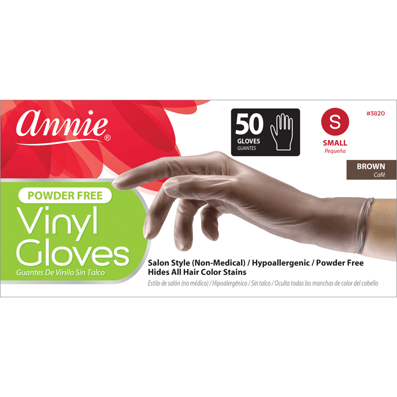 Annie Brown Powder Free Vinyl Gloves 50ct Gloves Annie Small  